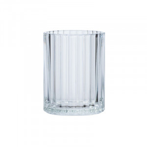 Suport transparenta din sticla pentru periuta dinti 7,5x10 cm Vetro Wenko