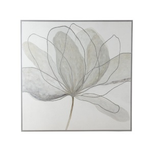 Tablou alb/gri din fibre naturale 120x120 cm Leinwand Thai Natura
