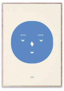 Tablou albastru/crem cu rama din lemn Zen Feeling Paper Collective