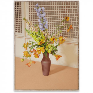 Tablou multicolor cu rama din lemn Blomst 06 / Beige Paper Collective
