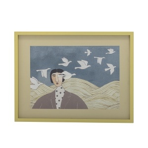 Tablou multicolor din lemn 47x62 cm Flyvielle Bloomingville