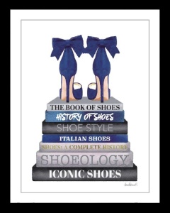 Tablou multicolor din sticla 70x90 cm Iconic Shoes Blue Ter Halle