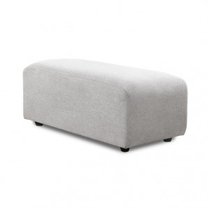 Taburet dreptunghiular gri deschis din poliester si lemn 47x94 cm Jax HK Living