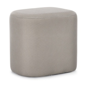 Taburet oval gri deschis din textil 37x44 cm Darya Bizzotto