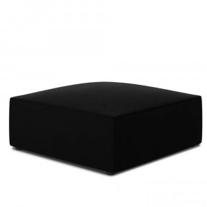 Taburet patrat negru din catifea 93x93 cm Ruby Micadoni