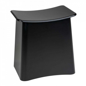 Taburet pentru baie dreptunghiular negru din plastic 33x45 cm Wing Wenko