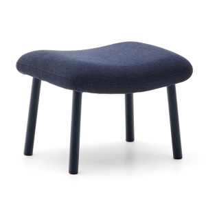 Taburet pentru picioare dreptunghiular albastru din textil 50x60 cm Inari Kave Home