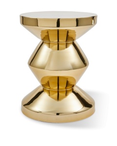 Taburet rotund auriu din metal 36 cm Zig Zag Pols Potten