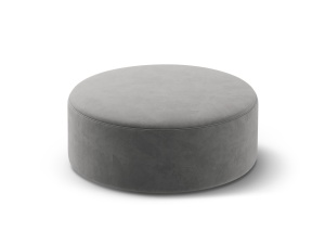 Taburet rotund gri din catifea 90 cm Dia Micadoni