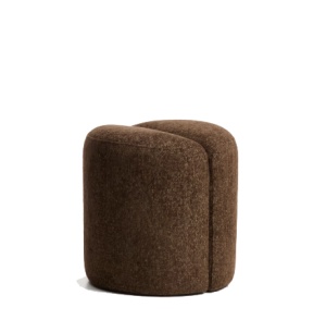 Taburet rotund maro ciocolata din textil 45 cm Nedilo Chenille Kave Home
