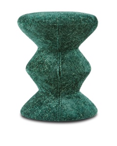 Taburet rotund verde din textil 36 cm Zig Zag Pols Potten