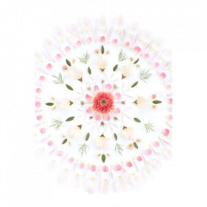 Tapet multicolor din hartie cu fibre de nailon Flower Mandala Sandberg