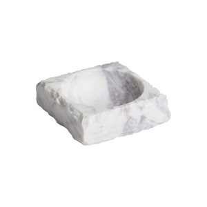 Tava decorativa alba din marmura 15x15 cm Vemi Kave Home