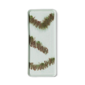 Tava dreptunghiulara verde din ceramica 14x32 cm 70s ceramics Tide HK Living