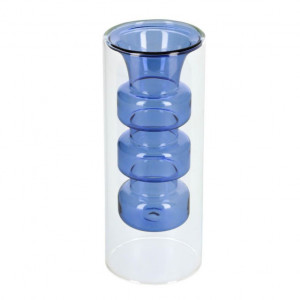 Vaza albastra/transparenta din sticla 20 cm Charlize Kave Home