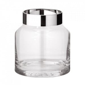 Vaza argintie/transparenta din sticla cristal 19 cm Gabi Edzard