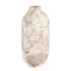 Vaza decorativa alba din marmura 30 cm Crane Bizzotto
