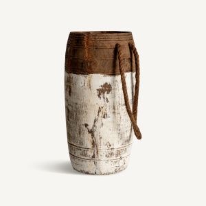 Vaza decorativa maro/alba din lemn 30 cm Kalid Vical Home