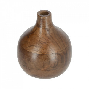 Vaza decorativa maro din lemn de salcam 16 cm Tyara Kave Home