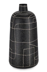 Vaza decorativa neagra din metal 45 cm Siva Bizzotto