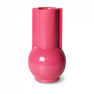 Vaza decorativa roz din ceramica 20 cm Flamingo HKliving