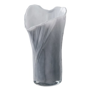 Vaza din sticla gri/alba 24 cm Flower House Nordic