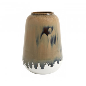 Vaza maro/alba din ceramica 18 cm Lynch Nordal
