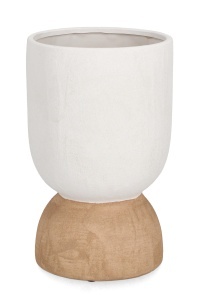 Vaza maro/alba din ceramica 32 cm Hector High Bizzotto