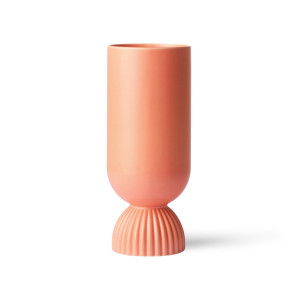 Vaza rosu corai din ceramica 25 cm Ceramic Flower HK Living