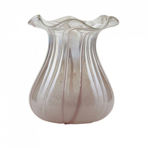 Vaza roz din sticla 22 cm Tulip Bahne