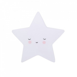 Veioza alba din PVC cu LED 13 cm Sleeping Star A Little Lovely Company