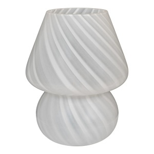 Veioza alba din sticla 20 cm Alton House Nordic