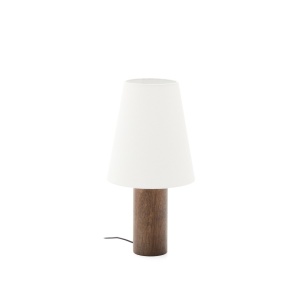 Veioza alba/maro din lemn 50 cm Marga Kave Home