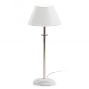 Veioza argintie/alba din metal 45 cm Lagana Thai Natura
