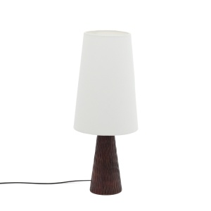 Veioza maro/alba din lemn 50 cm Amire Kave Home