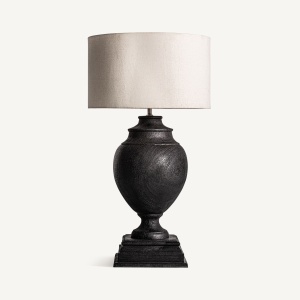 Veioza neagra/alba din lemn 82 cm Clip Vical Home