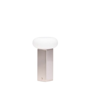 Veioza portabila argintie din metal 30 cm Low Hubsch