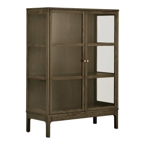 Vitrina din lemn maro inchis 126 cm Zamora House Nordic