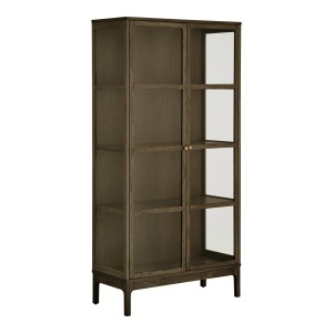 Vitrina din lemn maro inchis 180 cm Zamora Double House Nordic