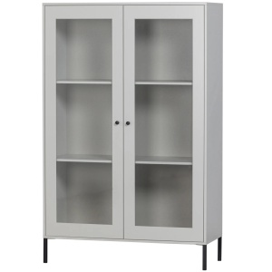 Vitrina gri din lemn 155 cm Xam Woood