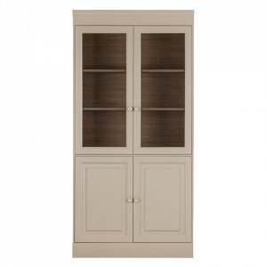 Vitrina gri din lemn 215 cm Chow Woood