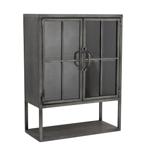 Vitrina neagra din metal 61 cm Sindre Bloomingville