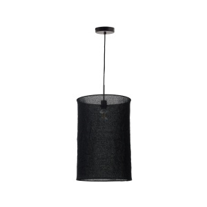 Abajur negru din fibre naturale 40 cm Mariela Kave Home