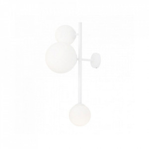 Aplica alba din sticla cu 3 becuri Dione Quiet Object