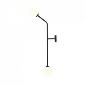Aplica neagra din metal cu 2 becuri Pure Vertical Quiet Object
