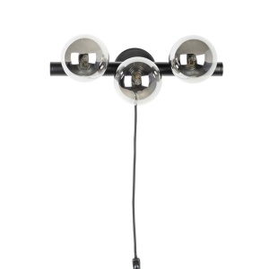 Aplica neagra din sticla cu 3 becuri Monica Quiet Object