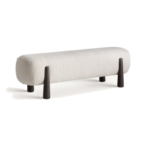 Bancheta alba din textil 153 cm Davos Chenille Vical Home