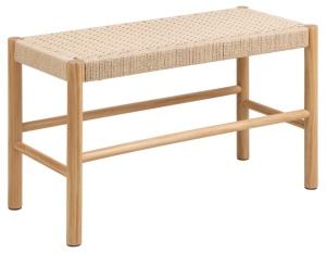 Bancheta alba/maro din lemn 80 cm Alvin Quiet Object