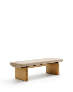 Bancheta bej/maro din lemn 150 cm Topaz Kave Home