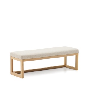 Bancheta bej/maro din textil 128 cm Loya Beech Kave Home